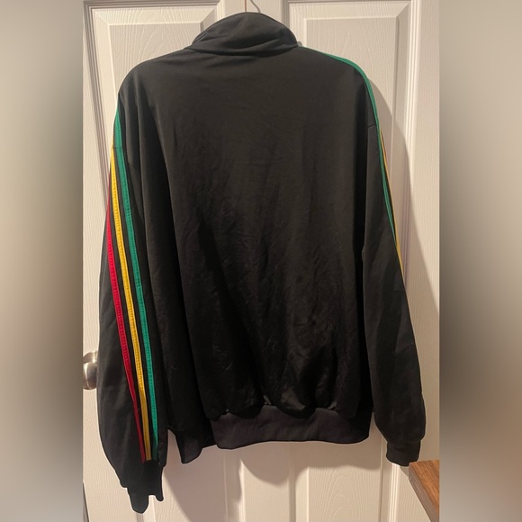 Adidas Men’s 2XL Firebird Rasta track jacket black three striped zip 2011 - Picture 4 of 10